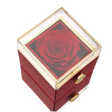 ETERNAL ROSE BOX-W/ENGRAVED NECKLACE & REAL ROSE