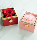 ETERNAL ROSE BOX-W/ENGRAVED NECKLACE & REAL ROSE