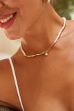 18K Minimalist pearl necklace