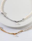 18K Minimalist pearl necklace