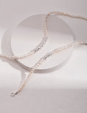 18K Broken silver pearl necklace