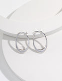 18K Simple oval earrings