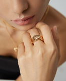 18K Lava wide irregular ring